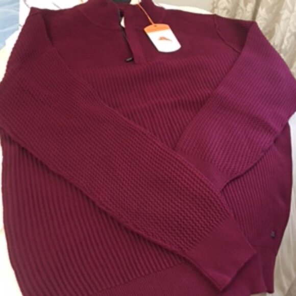 Tommy Bahama Knit L/S Half Zip Sweater NEW W/Tags Size Large Cotton&Cashmere - Picture 7 of 10